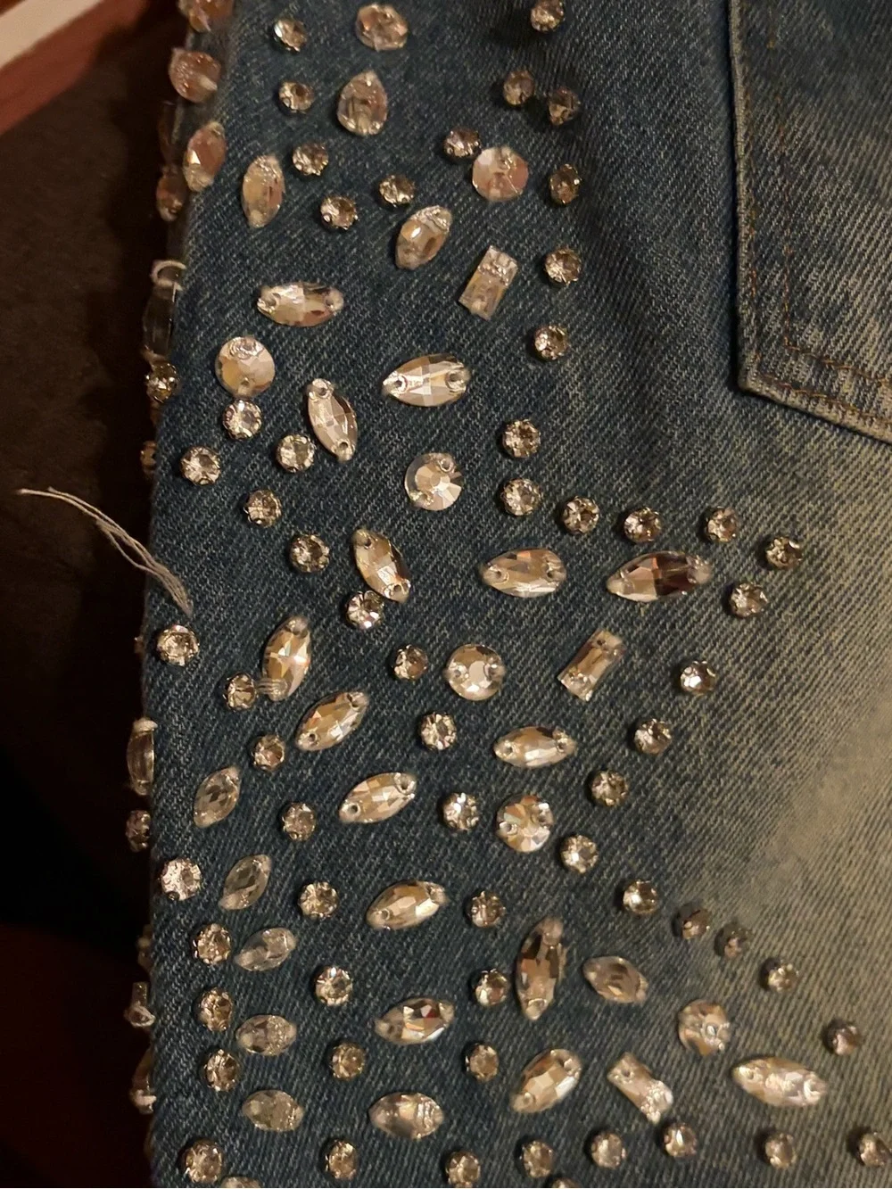 Vale Forever Sirens Jorts 'Blue' Rhinestone Cotton Denim Shorts Men's Size 32